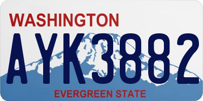 WA license plate AYK3882