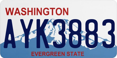 WA license plate AYK3883