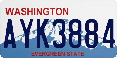 WA license plate AYK3884