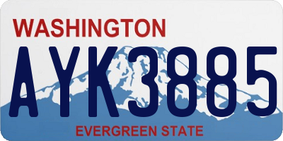 WA license plate AYK3885