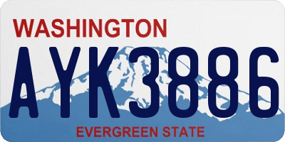 WA license plate AYK3886