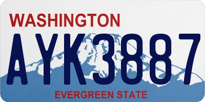WA license plate AYK3887