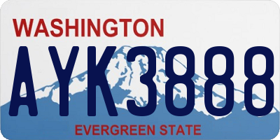WA license plate AYK3888