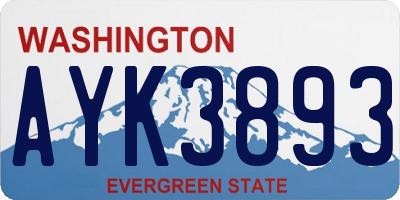 WA license plate AYK3893