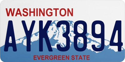WA license plate AYK3894