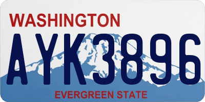 WA license plate AYK3896