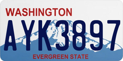 WA license plate AYK3897