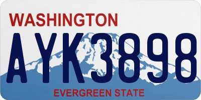 WA license plate AYK3898