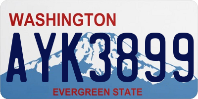 WA license plate AYK3899
