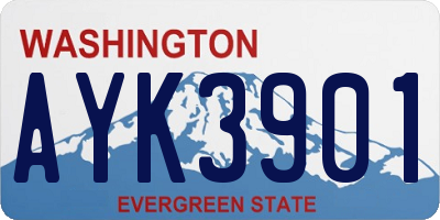 WA license plate AYK3901