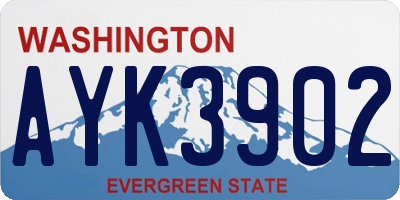 WA license plate AYK3902