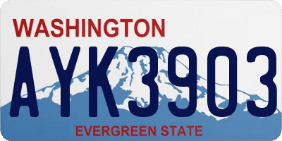 WA license plate AYK3903