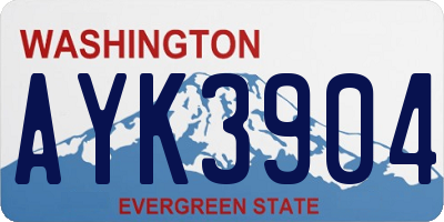 WA license plate AYK3904