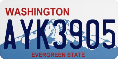 WA license plate AYK3905