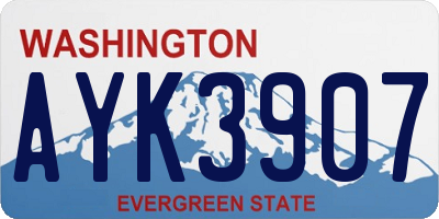 WA license plate AYK3907