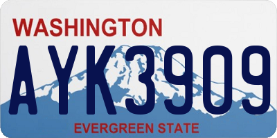 WA license plate AYK3909