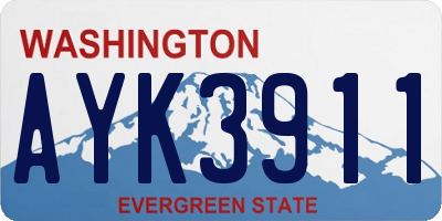 WA license plate AYK3911