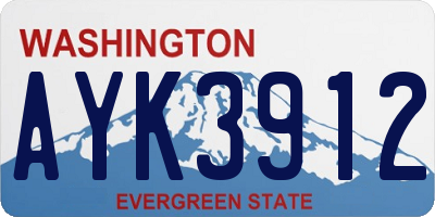 WA license plate AYK3912