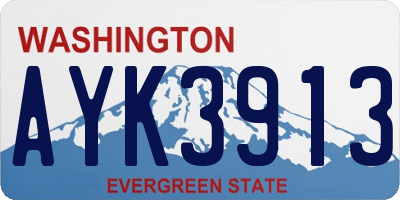 WA license plate AYK3913