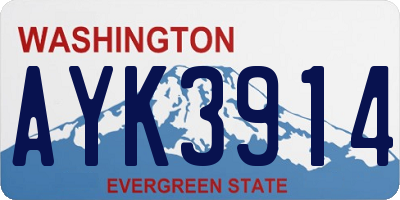 WA license plate AYK3914