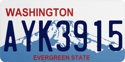WA license plate AYK3915