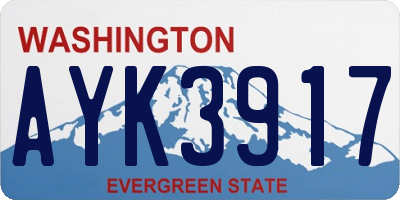 WA license plate AYK3917