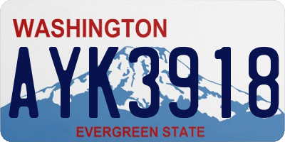 WA license plate AYK3918