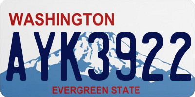 WA license plate AYK3922