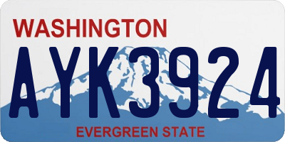 WA license plate AYK3924