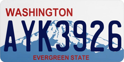 WA license plate AYK3926
