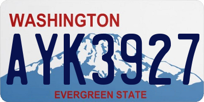 WA license plate AYK3927