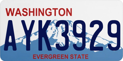 WA license plate AYK3929