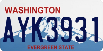WA license plate AYK3931