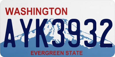 WA license plate AYK3932