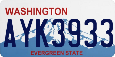 WA license plate AYK3933