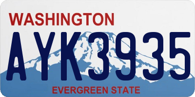 WA license plate AYK3935
