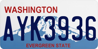 WA license plate AYK3936