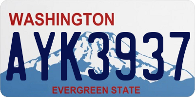 WA license plate AYK3937