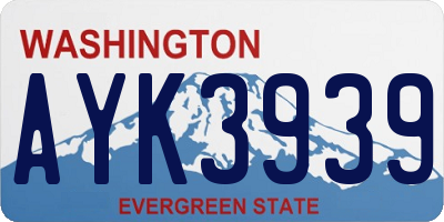 WA license plate AYK3939