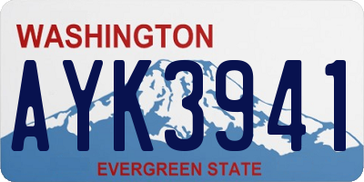 WA license plate AYK3941