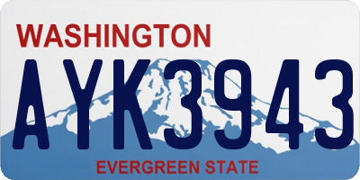 WA license plate AYK3943