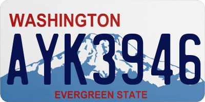 WA license plate AYK3946