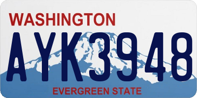 WA license plate AYK3948