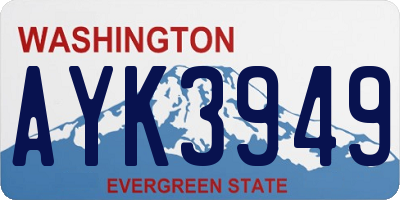 WA license plate AYK3949