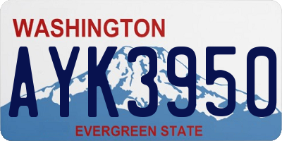 WA license plate AYK3950