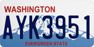WA license plate AYK3951