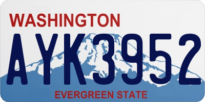 WA license plate AYK3952