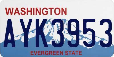 WA license plate AYK3953