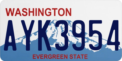 WA license plate AYK3954