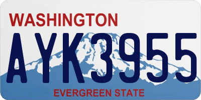 WA license plate AYK3955